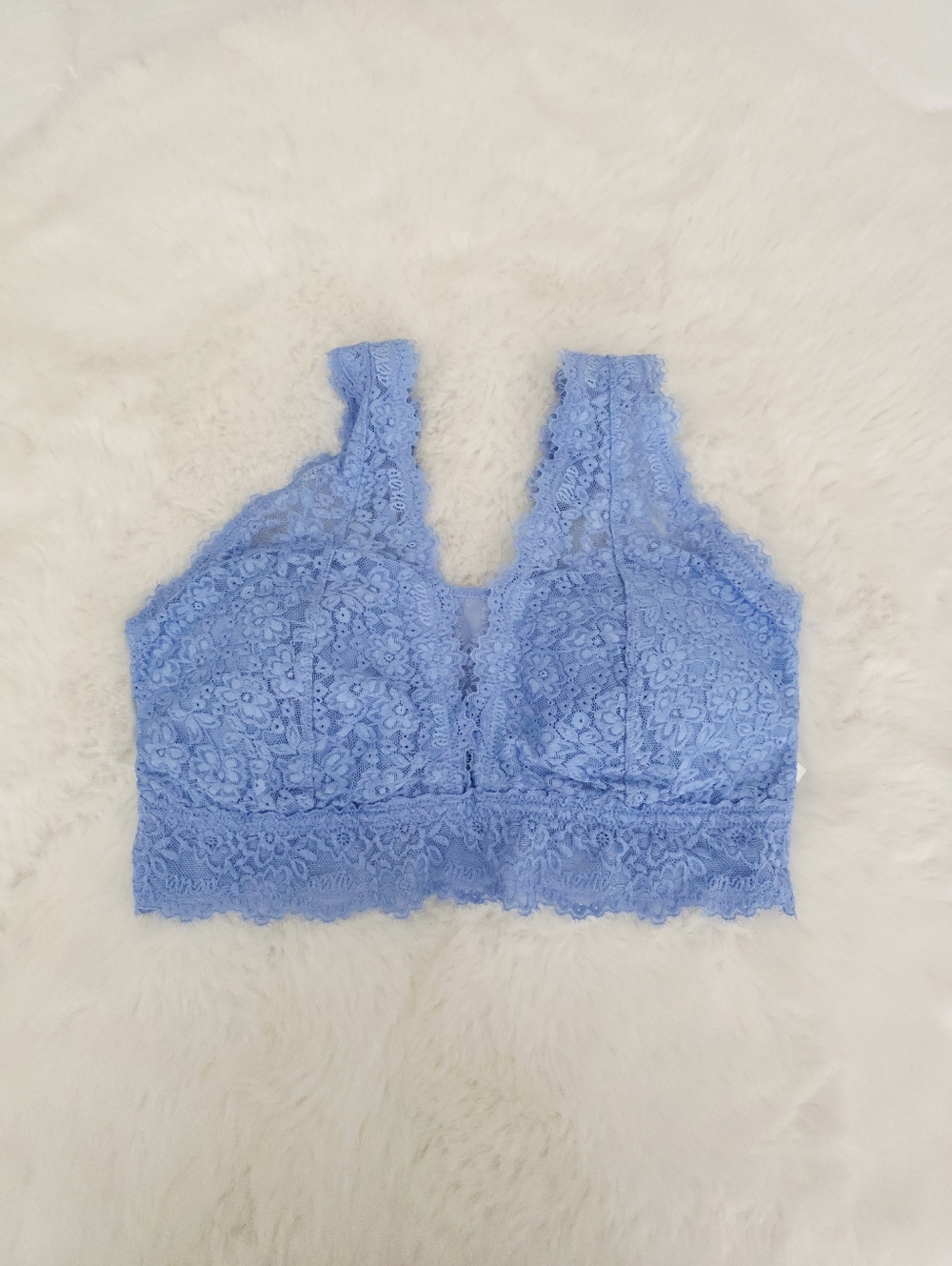 AERIE💙 Eyelash Lace Padded Plunge Bralette SIZE XL/DD - Picture 6 of 9